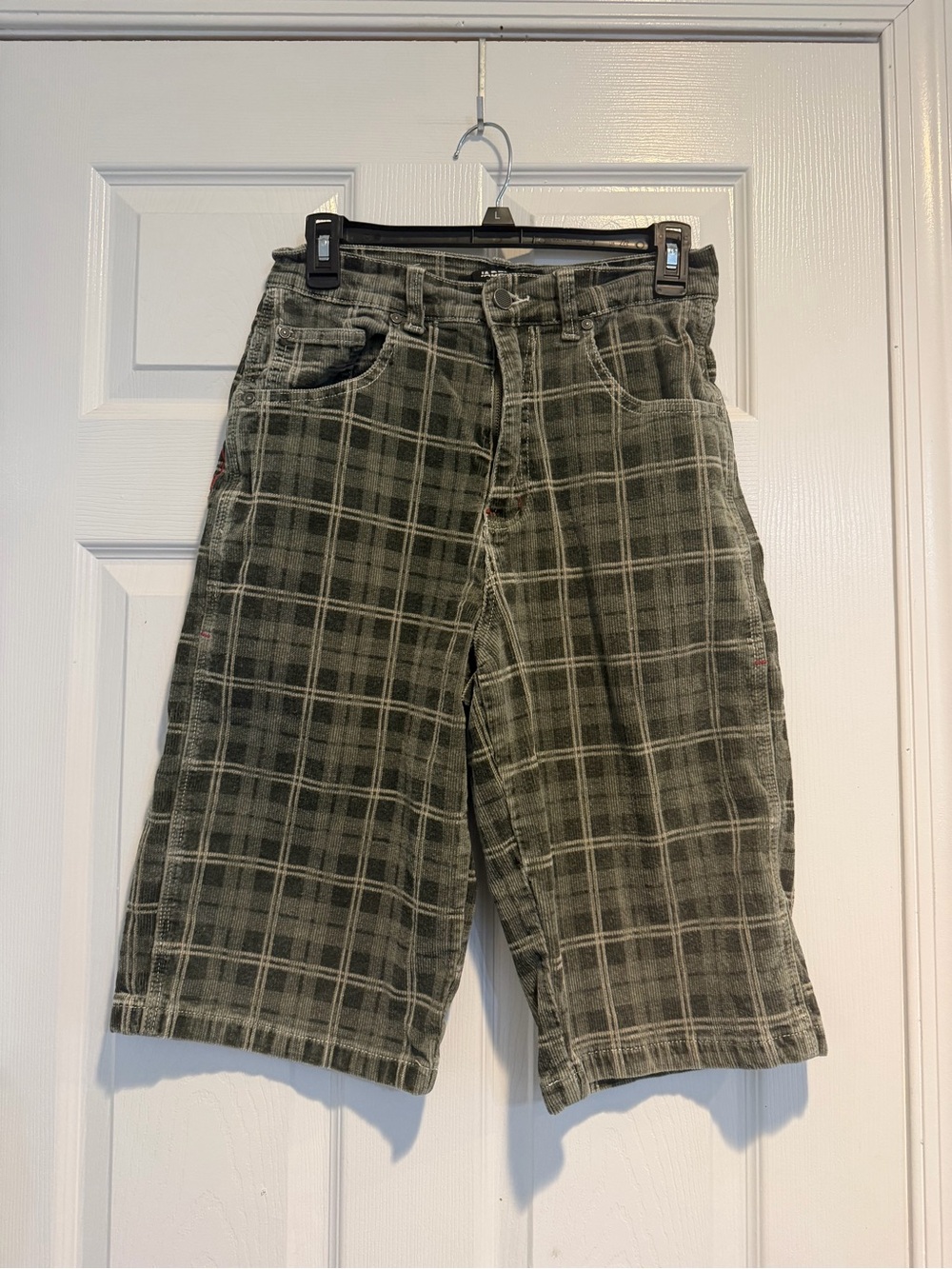 Jaded London Green Plaid Cargo Shorts